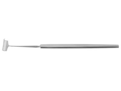 Miller rake retractor, 5 1/4'',9 sharp prongs, 15.0mm wide, flat handle