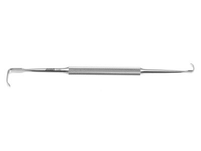 Ragnell retractor, 6 1/4'',double-ended, 3.0mm x 9.0mm and 5.0mm x 17.0mm wide blades, round handle