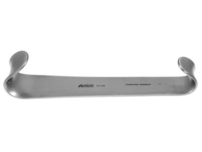 Roux retractor, 5 1/4'', double-ended, small, 3/4'' x 1'' wide blades, flat handle