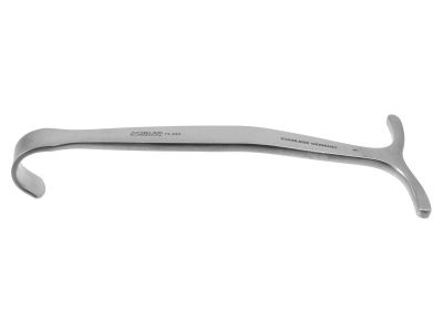 Smillie knee retractor, 5 1/2'',fully curved, 13.0mm x 18.0mm blade, flat handle
