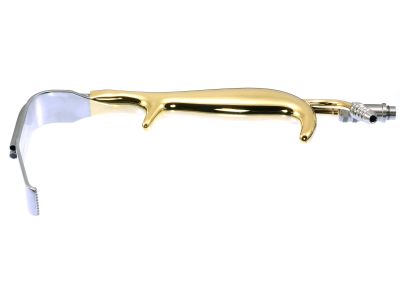 Tebbetts-style breast retractor, 90mm long x 24mm wide blade, serrated end, with fiberoptics and suction
