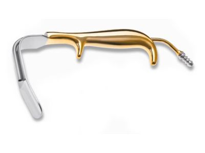 Tebbetts-style breast retractor, 80mm long x 16mm wide blade, smooth end, with suction