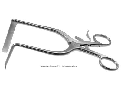 Williams spinal discectomy retractor, 6'', 110mm x 10mm blade, left blade, ring handle with ratchet catch