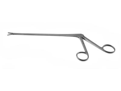 Cushing IVD rongeur, 9 1/2'',working length 180mm, delicate, curved down, 1.5mm x 10.0mm cup jaws, ring handle