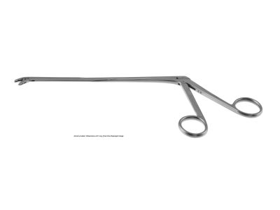 Caspar IVD rongeur, working length 160mm, curved down, fenestrated, 4.0mm x 14.0mm cup jaws, ring handle