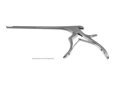 Kerrison rongeur, working length 230mm, thin footplate, angled up 40º, 5.0mm bite, 15.0mm opening, medium handle