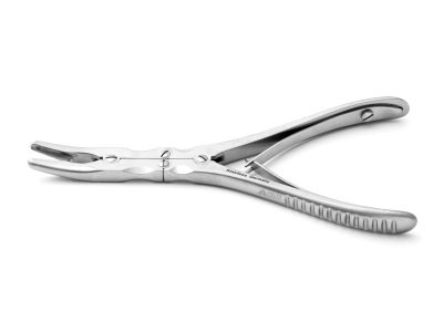 Ruskin-mini rongeur, 6'',double-action, curved jaws, 4.0mm bite, spring handle