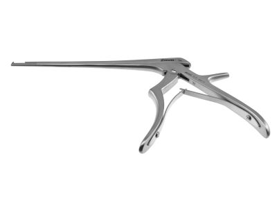 Kerrison micro rongeur, working length 150mm, thin footplate, angled up 90º, 2.0mm bite, 9.0mm opening, small handle