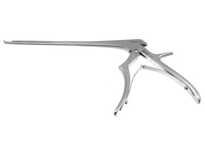 Kerrison micro rongeur, working length 180mm, thin footplate, angled up 40º, 2.0mm bite, 9.0mm opening, small handle