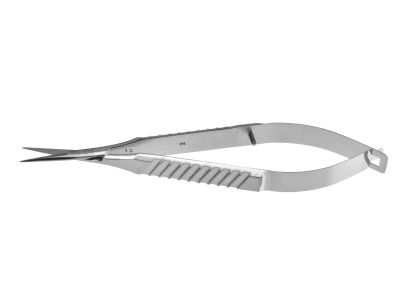 Adventitia microsurgical dissecting scissors, 4 3/8'',straight 15.0mm blades, micro serrated lower blade, sharp tips, flat 8.0mm wide handle