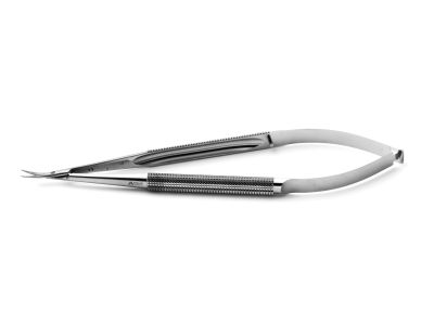 Adventitia microsurgical dissecting scissors, 6'',curved 9.0mm blades, micro serrated lower blade, sharp tips, round 8.0mm diameter handle