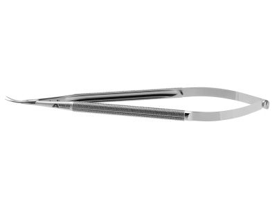 Adventitia microsurgical dissecting scissors, 7'',curved 9.0mm blades, micro serrated lower blade, sharp tips, round 8.0mm diameter handle