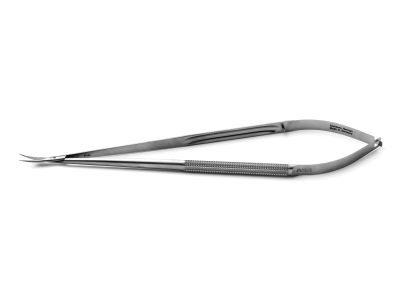 Adventitia microsurgical dissecting scissors, 8 1/4'',curved 18.0mm blades, sharp tips, round 8.0mm diameter handle