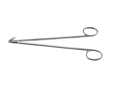 Ambler vascular/artery scissors, 7'',delicate, angled 125º blades, sharp tips, ring handle