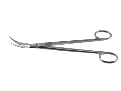 Boettcher tonsil scissors, 7 1/4'',strongly curved, double-edged dissecting blades, blunt tips, ring handle