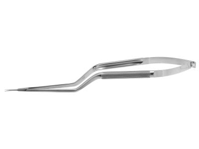 Ambler microsurgical scissors, 8 1/4'',bayonet shanks, straight blades, round handle