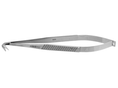 Coronary artery scissors, 6 3/4'',angled 120º, 12.0mm blades, sharp tips, with ball tip on lower blade, flat handle