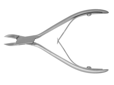 Nail nipper forceps, 4 1/2'', narrow, concave edge, double spring