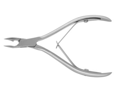 Nail nipper forceps, 4'', delicate, concave edge, double spring