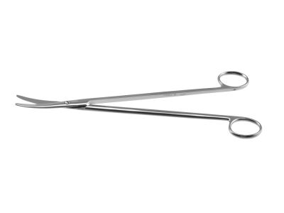 Diethrich valve scissors, 9'',slightly curved, serrated blades, ring handle