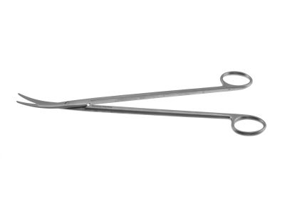 Diethrich valve scissors, 9'',fully curved, serrated blades, ring handle