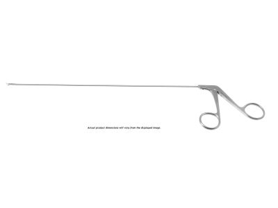 Feder-Ossoff micro laryngeal scissors, working length 230mm, curved right horizontal blades, blunt tips, ring handle