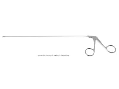 Feder-Ossoff micro laryngeal scissors, working length 230mm, angled down vertical blades, blunt tips, ring handle