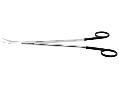 Gorney-Freeman facelift (Rhytidectomy) scissors, 9'', curved beveled Superior-Cut blades, micro serrated lower blade, semi-sharp edges, blunt flattened tips, black ring handle