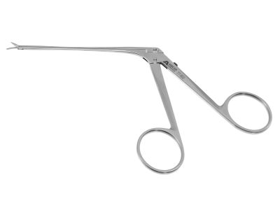 House-Bellucci alligator scissors, 5 1/4'',working length 74.0mm, delicate, curved right, 5.0mm blades, ring handle