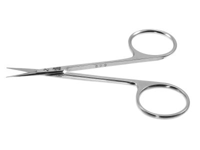 Iris scissors, 3 1/2'',straight blades, sharp tips, ring handle