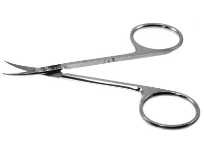 Iris scissors, 3 1/2'',curved blades, sharp tips, ring handle