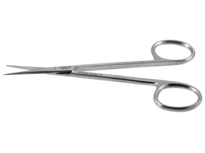 Iris scissors, 4 1/2'',straight blades, sharp tips, ring handle