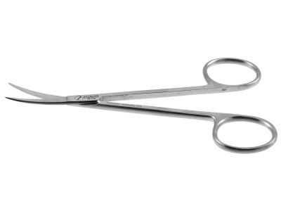 Iris scissors, 4 1/2'',curved blades, sharp tips, ring handle