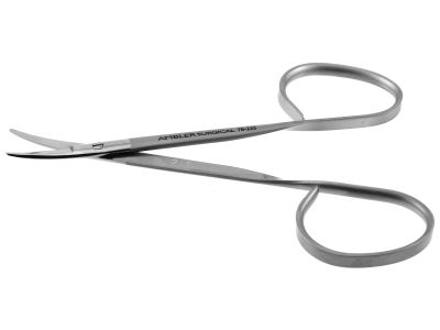 Iris/utility scissors, 4 1/4'',curved 29.0mm blades, blunt tips, ribbon handle