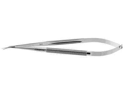 Jacobson microsurgical scissors, 7'',micro fine, angled 25º blades, sharp tips, round handle