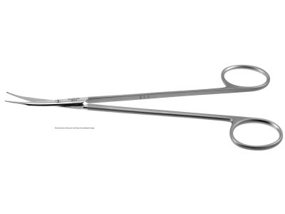 Jameson scissors, 6 1/4'', curved Superior-Cut blades, micro serrated lower blade, blunt tips, frosted ring handle