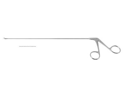 Kleinsasser micro laryngeal scissors, original model, working length 230mm, curved left blades, sharp tips, ring handle