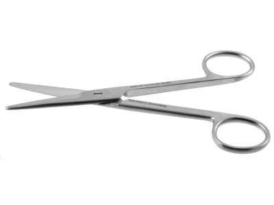 Mayo dissecting scissors, 5 1/2'',straight beveled blades, blunt tips, ring handle