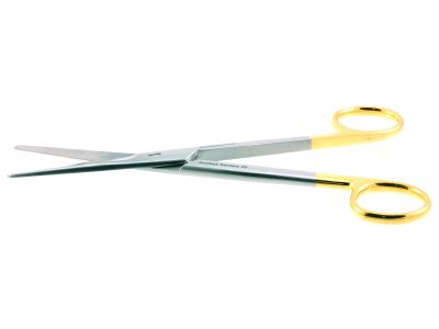 Mayo dissecting scissors, 6 3/4'',straight TC beveled blades, blunt tips, gold ring handle