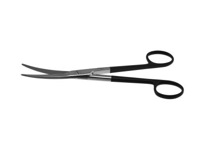 Mayo dissecting scissors, 6 3/4'',curved Superior-Cut beveled blades, blunt tips, black ring handle