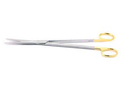 Mayo dissecting scissors, 9'',straight TC beveled blades, blunt tips, gold ring handle