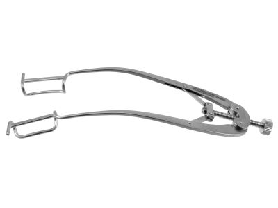 Castroviejo lid speculum, 2 5/8'',size #3, adult size, 16.0mm fenestrated wire blades, 31.0mm blade spread, nasal approach, adjustable thumb-screw tension