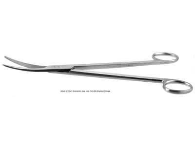 Mayo-Harrington dissecting scissors, 12'',curved beveled blades, blunt tips, ring handle