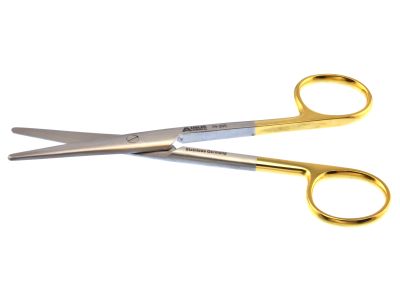 Mayo-Stille dissecting scissors, 5 1/2'',straight TC rounded blades, blunt tips, gold ring handle