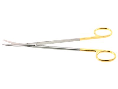 Metzenbaum dissecting scissors, 7'',curved TC blades, blunt tips, gold ring handle