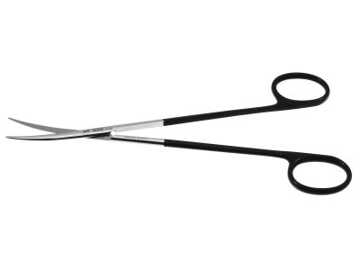 Metzenbaum dissecting scissors, 7'',delicate, curved Superior-Cut blades, blunt tips, black ring handle