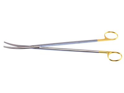 Metzenbaum dissecting scissors, 11 3/4'',curved TC blades, blunt tips, gold ring handle