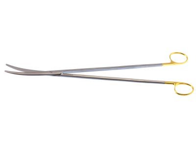 Metzenbaum dissecting scissors, 14'',curved TC blades, blunt tips, gold ring handle
