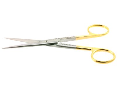 Operating scissors, 5 1/2'',straight TC blades, sharp tips, gold ring handle