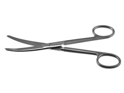 Operating scissors, 5 1/2'',curved Superior-Cut blades, micro serrated lower blade, blunt tips, frosted ring handle